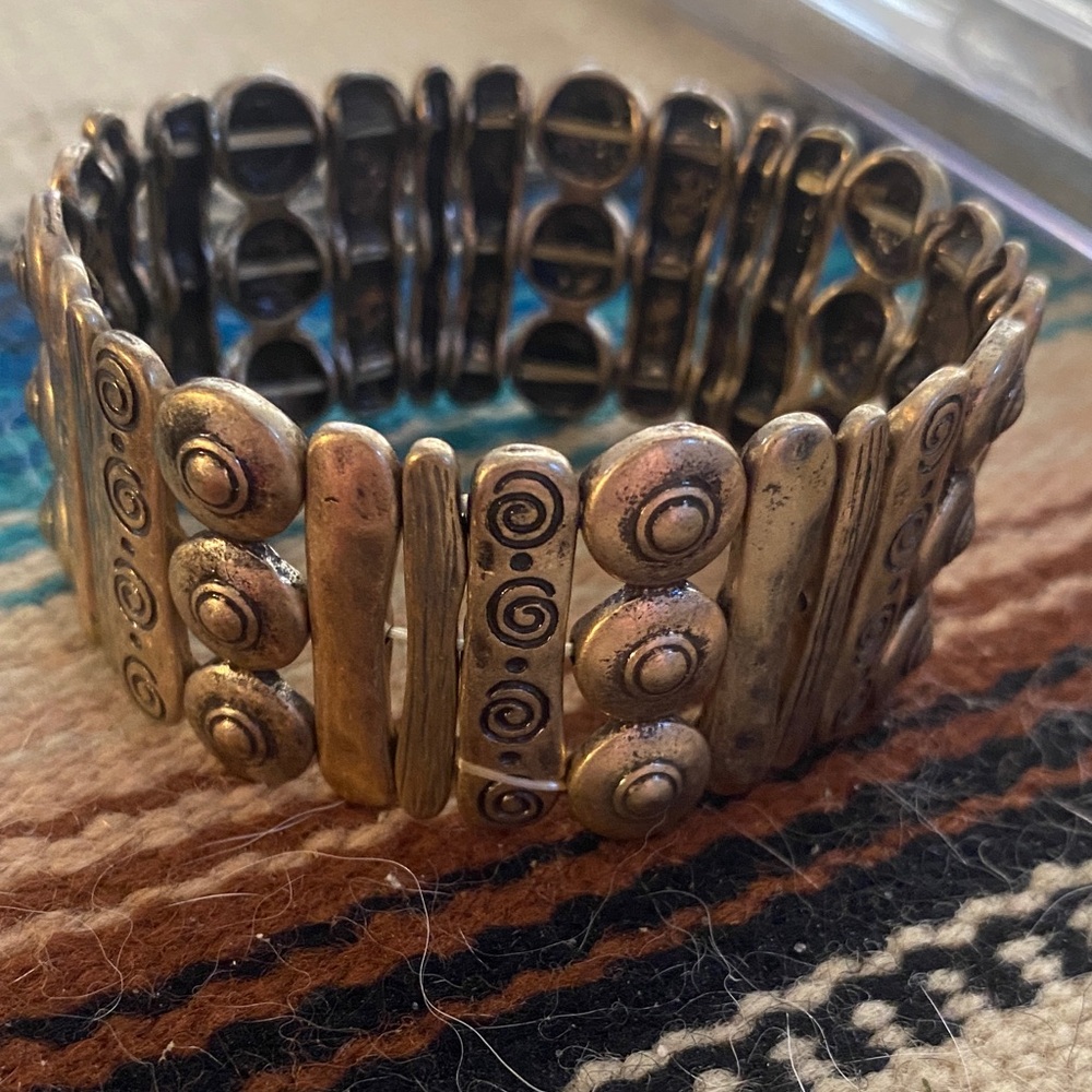 3/$15. Gold-Tone stretch cuff bracelet